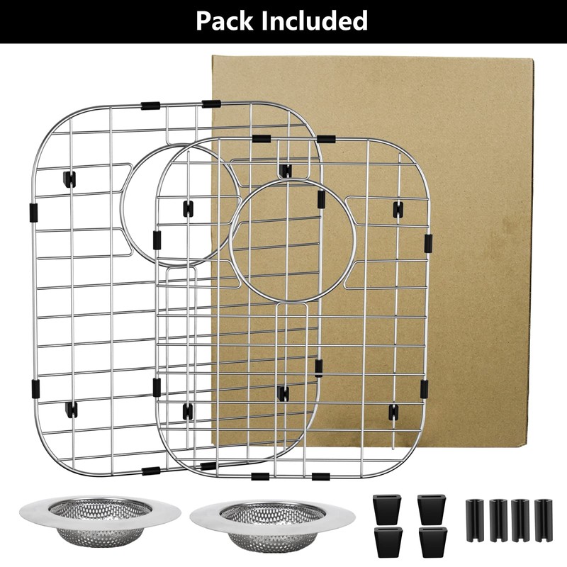 2Pack 304 Stainless Steel Sink Protector for Double Kitchen Sink
