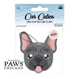 Car Cuties Cute DOG CAR AIR FRESHENERS - Cute Dog Design, Long-Lasting Scent, Portion of Proceeds Benefit Paws Chicago (Pack of 12) (Rose)