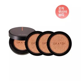 GRAFEN 그라펜 GRAFEN 오무뷰 핸섬커버 쿠션파운데이션 최다구성세트 본품+리필3 2023136 GRAFEN Omuvue Handsome Cover Cushion Foundation Maximum Package Set Main Product + 3 Refills 2023136 [Bright Skin No. 1 (Main Product + 3 Refills)]