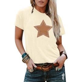 Cowgirl Western Shirts for Women Country Music Outfits Summer Vacation Short Sleeves Tops