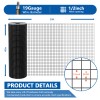 Welded Mesh Fence PVC Black Hardware Cloth 19Gauge 1/2in Mesh