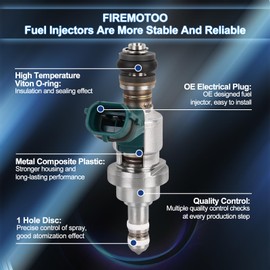 FIREMOTOO Fuel Injectors Pack of 6 1 Holes Compatible with Lex-us GS300 2006 3.0L V6 IS250 2006-2015 2.5L V6