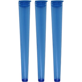 Cherry-on-Top King Size Cone Holder Air Tight Hard Plastic Tube Smoking Rolling Cig Tube, 3 Holders Blue