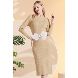 TeeYee Damen Mädchen Große Schleife Schnalle Verstellbare Elastische Breite Gürtel (One size, weiß)