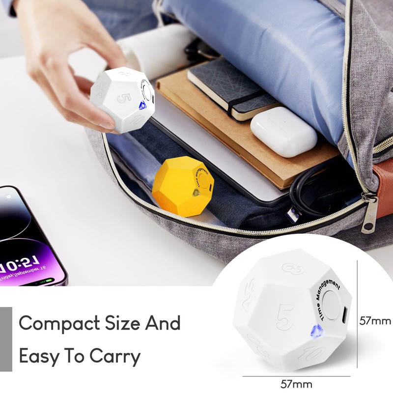 Pomodoro Timer, 11 Preset Time Productivity Timer, Ring/Vibrate Mode Productivity