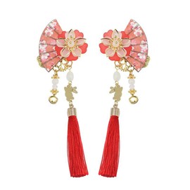 Fan, Hair Ornament, Tassel, Fan, Flower, Hair Clip, Chinese Style, Chinese Style, Yukata, Kimono, Hair Accessory, Headdress, Children's Hair Ornament, School Ceremony, Graduation Ceremony,