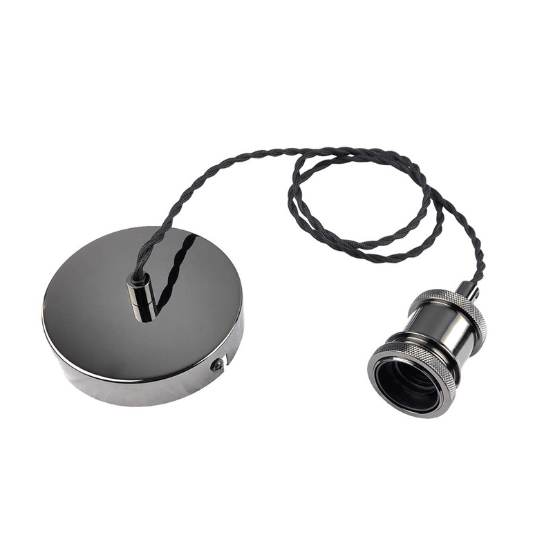 COZZY Black Nickel Pendant Light Fitting,Pendant Ceiling Rose,E27 Pendant Fitting,Ceiling