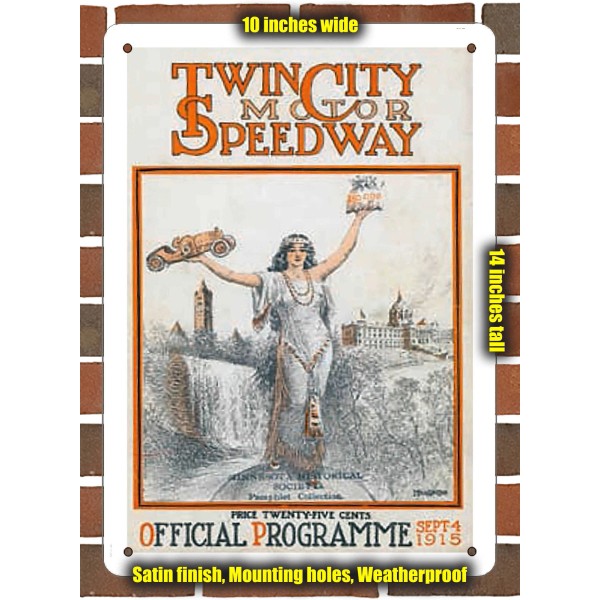 METAL SIGN - 1915 Twin City Motor Speedway Racing Program