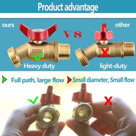 SNUTUYA SNUTUYA 3-Size IBC Tote Adapter, 275-330 Gallon IBC Tote Tank Fittings 2.44" Fine2Fine and 2" Coarse Thread + Lead-free Garden Hose Faucet/Valve for Garden Hose Connector (Brass)