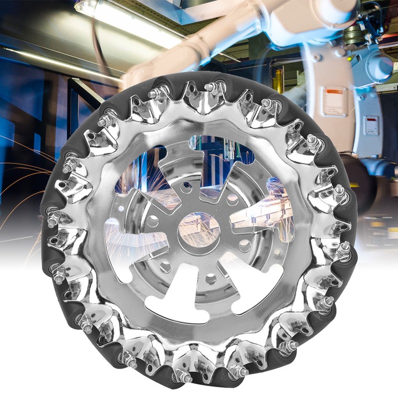 6in Mecanum Wheel Metal Right with 16pcs TPU Rubber Rollers
