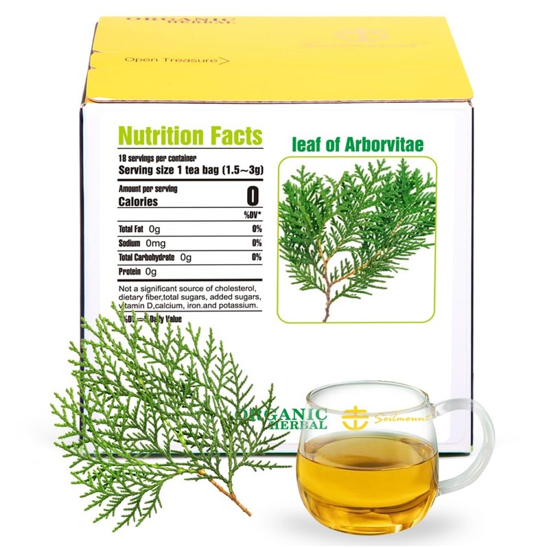 Soilmount 100% Natural Leaf of Arborvitae,Thuja Leaf Wild Harvested,(Green leaf