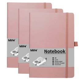 A6 Small Journal Notebook, Lined Pocket Notebook with Pen Holder, Mini Notebook Hardcover, 192 Pages, 3.9 inches * 5.5 inches Jurnal for Women and Man (3Pack Pink)