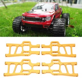 SUNGOOYUE Front Rear Suspension Arms, 4 Pcs Front Rear Suspension Arms Set Vehicle Scale Accessories for HSP Racing 94111 1/10 RC Car Upgrade Parts Replacement (Gold)