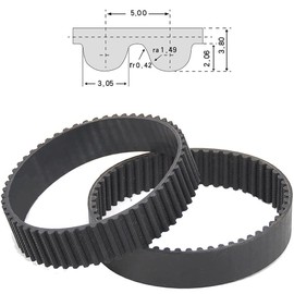 Sankuai Timing Belt 320-5M-12, 5mm Pitch, 12mm Width, 3 Pieces/Pack, Rubber Material for Scarifiers, HTD 5M-295-12mm 64 Teeth