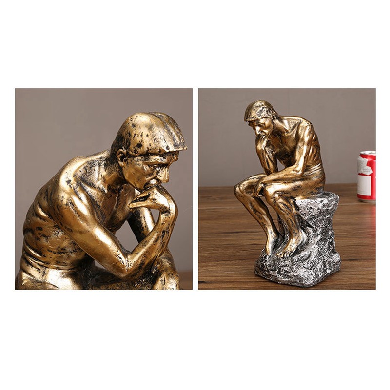 Thinker Statue Retro Style Energetic Lines Stable Nonslip Durable Resin