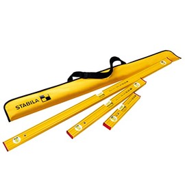 STABILA PRO SET 80 AS 4-Piece Spirit Level Set: 120 cm/60 cm/30 cm/Bag, Reinforced Aluminium Profile, Integrated Slip Stoppers, Made in Germany, Yellow