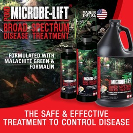 MICROBE-LIFT MICROBE-LIFT BSDTG1 Broad Spectrum Disease Treatment for Ponds and Outdoor Water Gardens, for Live Koi Fish, Goldfish, Plants, and Decor, 1 Gallon
