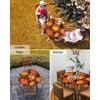 Fall Pumpkin Maple Leaves Round Table Cloth Fitted Tablecloth,Table Cover