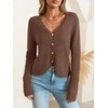 Saodimallsu Womens V Neck Cardigan Sweaters Button Up Cropped Boho