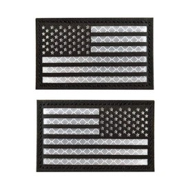 PLEAVIT IR Patch Military Patch Velcro Velcro Airsoft American Flag (Black)