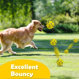 4 Pack Dog Balls, Indestructible Tennis Balls for Dogs, 7.5 cm, Bouncy, Durable Toy Balls, Water Toy Fetch Balls