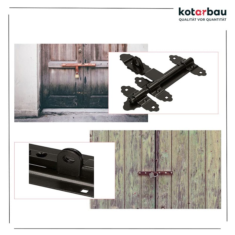 KOTARBAU® Gate Bolt 200 / 12 mm with Padlock Bolt