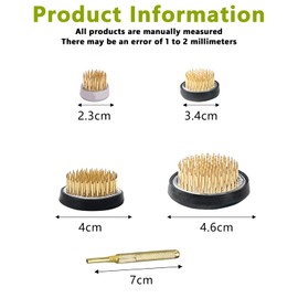 Leikurvo Set of 4 Flower Hedgehogs, Kenzan Flower Decoration, Flower Arrangement Round, Hedgehog Flowers with Corrector and Cleaning Brush, Brass Needle Ikebana Flower Holder (23 mm/34 mm/40 mm/46 mm)