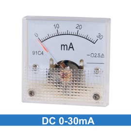uxcell Analog Current Panel Meter DC 0-30mA 91C4 Ammeter for Circuit Testing Charging Battery Ampere Tester Gauge Pack of 1