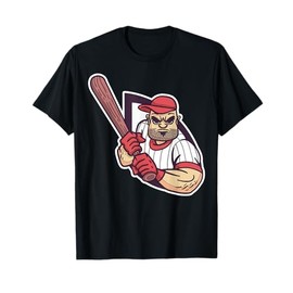 Cartoon Baseball Player Fun Character For Kids T-Shirt