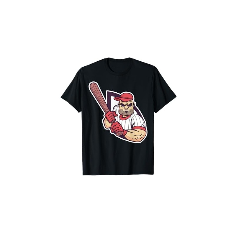 Cartoon Baseball Player Fun Character For Kids T-Shirt