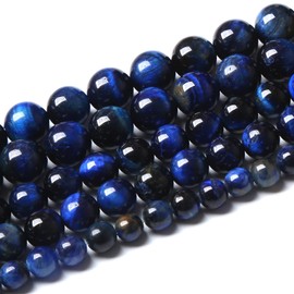 Lapis Lazuli Blue Tiger Eye Beads Natural Stone Round Loose Beads Energy Gemstone Healing Power for Jewelry Making 1 Strand 6mm 60pcs 15"