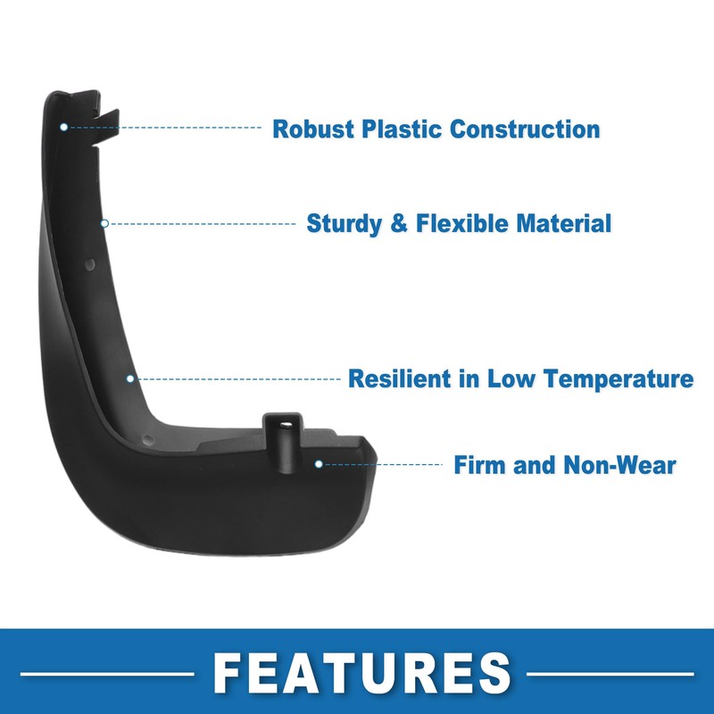 A ABSOPRO Mud Flap Splash Guard with Mount Accessories Front