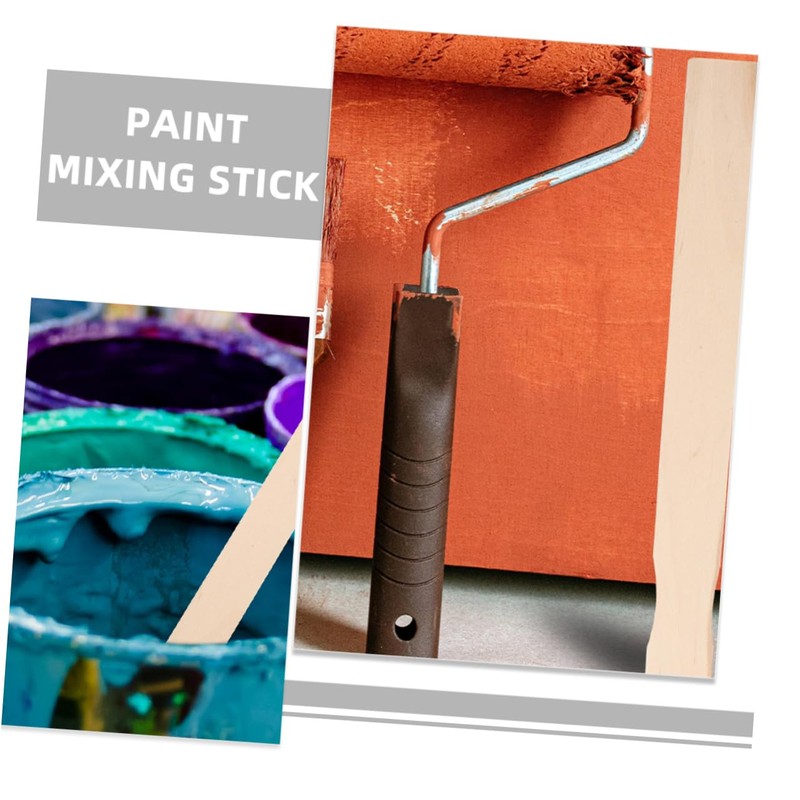 Tofficu 20pcs Wooden Paint Mixing Stick Resin Stir Sticks for