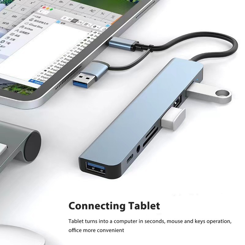 8 in 1 USB C Hub Multi Port Adapter USB