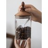 AXUYU Coffee Bean Storage, Small Glass Jar with Airtight Retro