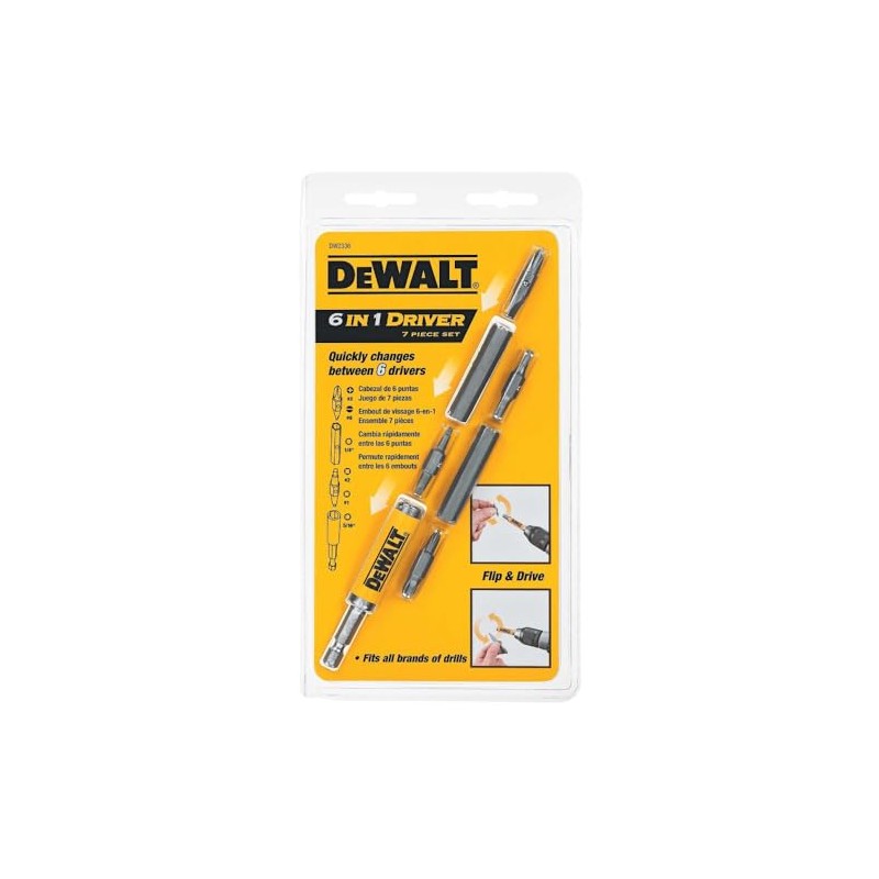 DEWALT Bit Set with 6-in-1 Flip and Switch Driver System,