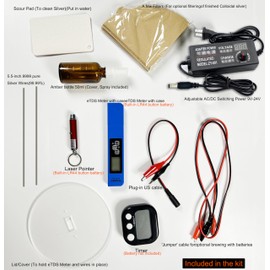 Colloidal Silver Generator Kit,Pure Silver Wire 99.99%,9999 Pure(Adjustable AC/DC Switching Power 9V-24V)
