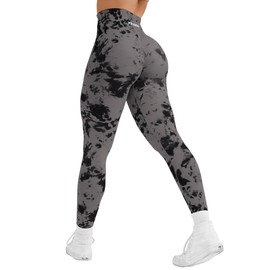 YEOREO Workout Leggings for Women Jada Leggings Scrunch Butt Lifting Leggings Seamless Screen Print Gym Yoga Pants Black Grey