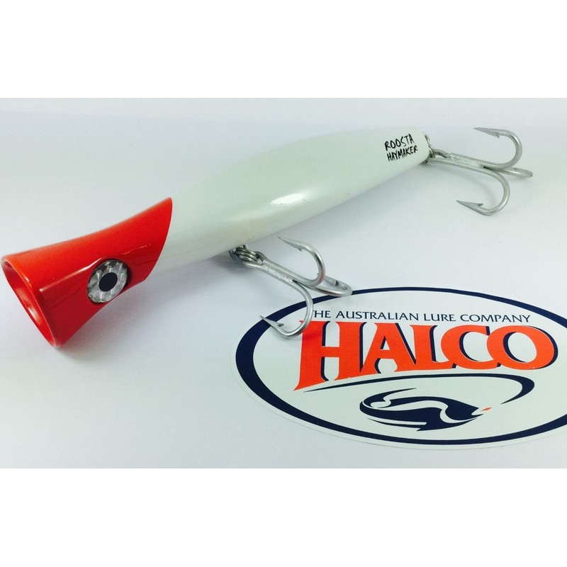 Halco Roosta Haymaker Popper 195mm White Redhead
