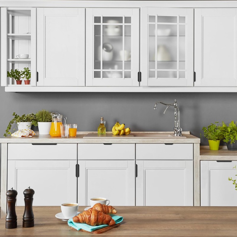 Ravinte Hardware 6 Pack Black Cabinet Handles, 3.15 Inch (80mm)