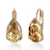 Austrian Crystal Triangle Leverback Drop Earrings for Women 14K Rose