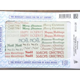 Microscale Decal #87-1118  Holiday Greetings (Decal Sheet) Water Slide Decal