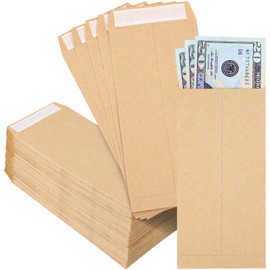 Joyberg 120 PCS Money Envelopes for Cash Kraft Paper, 6.5”x3.2” Small Cash Envelopes for Self-Adhesive, Money Saving Challenge Coin Envelopes for Coin, Check, Budget, Small Item Organizer
