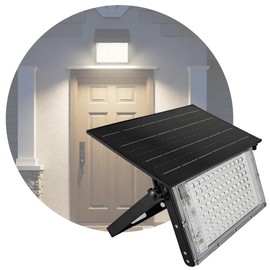 JUMGUN Solar Flood Lights Outdoor, Dusk to Dawn Solar Security Light, Bright 6500K Solar Powered Outdoor Light, IP65 Waterproof Wall Mounted Flood Light for Front Door, Porch, Yard, Fence, Garden