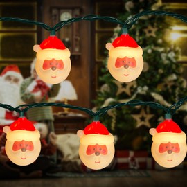 Christmas Santa Claus String Lights, 8.5Ft Christmas Santa Claus Decorative String Lights with 10 Santa Claus Lights, Plug in Waterproof Christmas Lights for Indoor Home Decor Xmas Tree Winter Party
