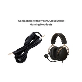 HyperX Cloud Alpha Replacement Cable, Compatible with HyperX Cloud Alpha Gaming Headsets, 3.5mm Headsets Aux Cord, Inline Mute, Volume Control, 5 Ft, Black