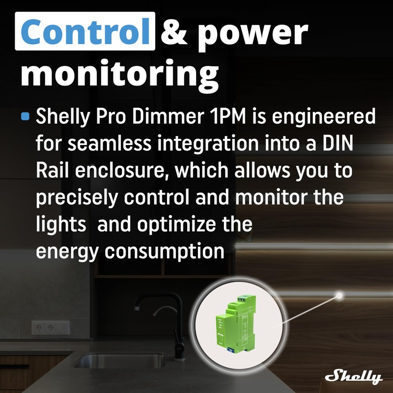 Shelly Pro Dimmer 1PM | Wi-Fi, LAN & Bluetooth 1-Channel