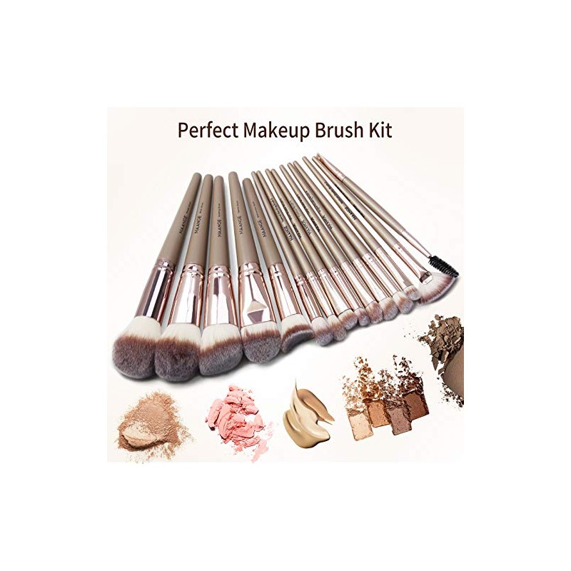 Brochas de Maquillaje Profesional Kit 15 Piezas Set de Brochas