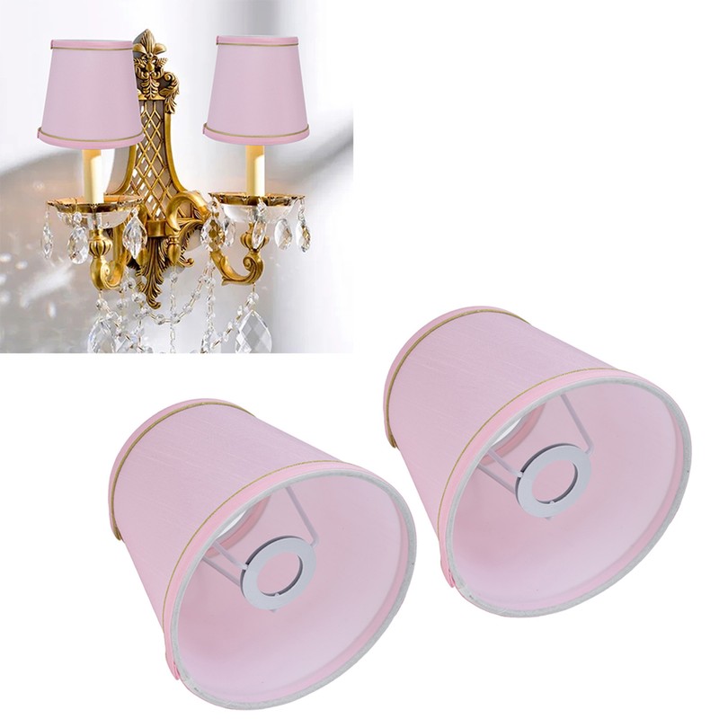 2PCS European Style E14 Lamp Shade Pink Lampshade for Chandelier
