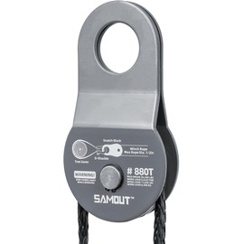 SAMOUT Winch Snatch Block (8.8 US Ton WLL) Recovery Towing Pulley System for Synthetic Rope or Steel Cable with Max Dia. 1/2in